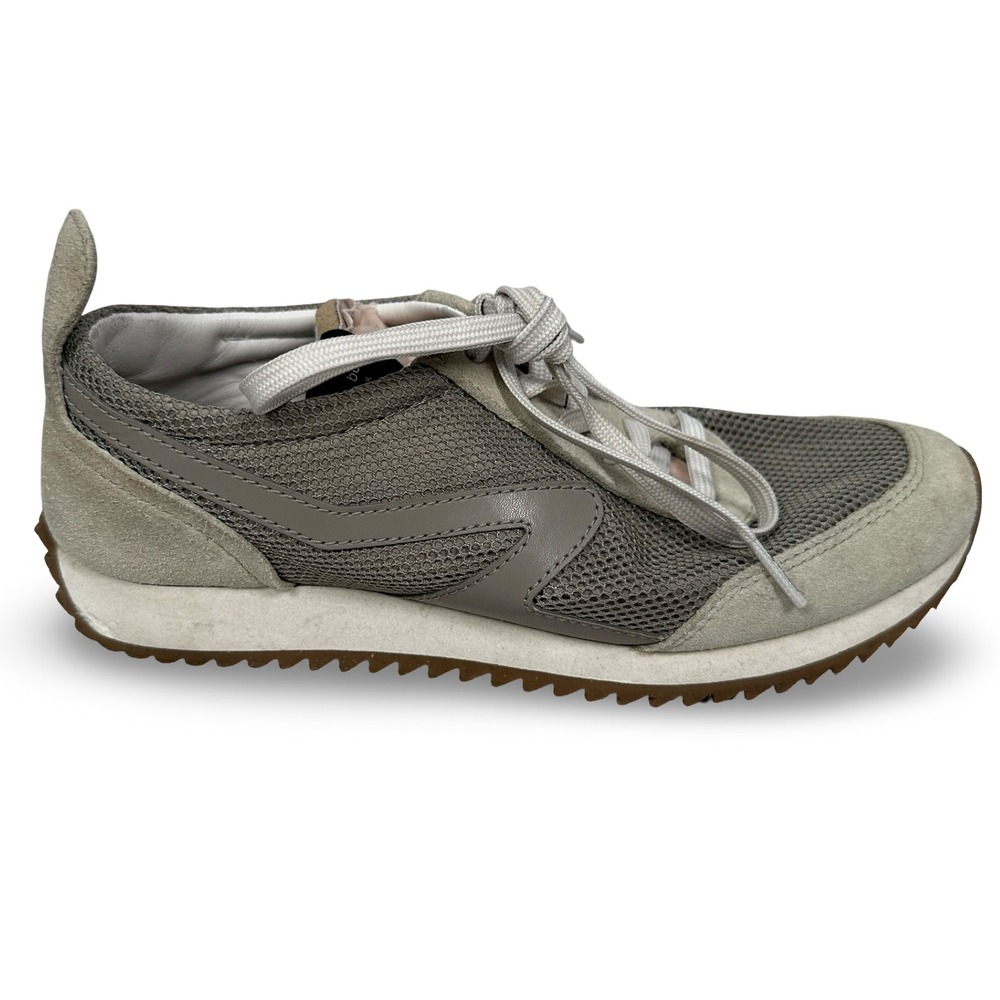 Rag & Bone Retro Runner Gray Mesh Suede Low Sneakers Shoes Womens Size 7.5 38